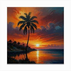 Sunset At The Beach 10 Canvas Print