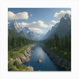 River In The Mountains 9 Canvas Print