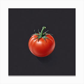 Tomato On Black Background 1 Canvas Print