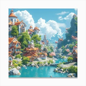 Fantasy Village Canvas Print
