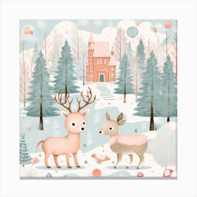 Christmas Deer Canvas Print