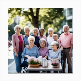 Group Of Elderly Women Canvas Print