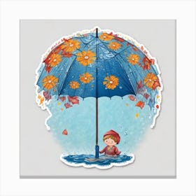 An Umbrella Falling To The Ground Rain Falling 3 Canvas Print