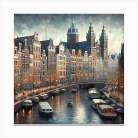 Amsterdam At Night 2 Canvas Print