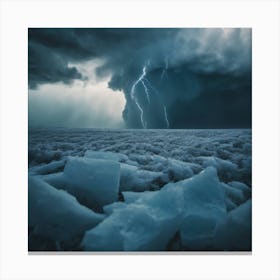 Lightning Over Ice Canvas Print