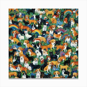 Rainbow Dogs 1 Canvas Print