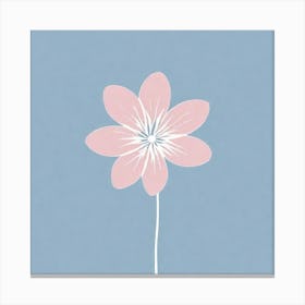 A White And Pink Flower In Minimalist Style Square Composition 678 Canvas Print