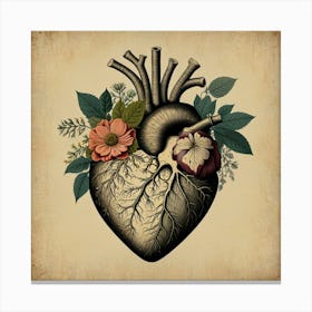 Leonardo Lightning Xl Vintage Botanical Heart 1 Leinwandbild