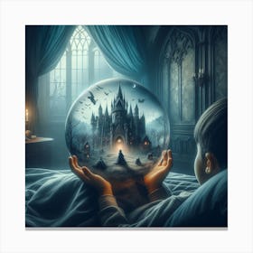 Boy Holding A Crystal Ball Canvas Print