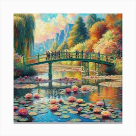 Water Lily Bridge Canvas Print