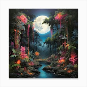 Jungle At Night Canvas Print