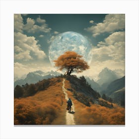 Tree In The Mountains Canvas Print