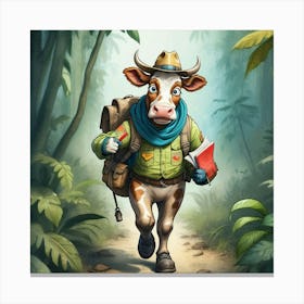 Cow In The Forest Canvas Print