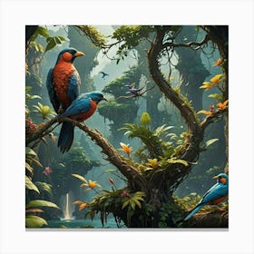 Beautiful White Bird From Lost Island Canvas Print