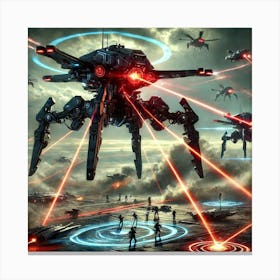 War Drones Tactical Air Support Iron Commonwealth Canvas Print