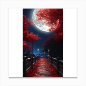 Full Moon In Autumn 3 Canvas Print