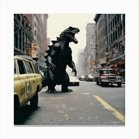 Godzilla In New York City Canvas Print