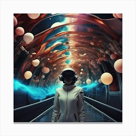 Girl In Space 1 Canvas Print