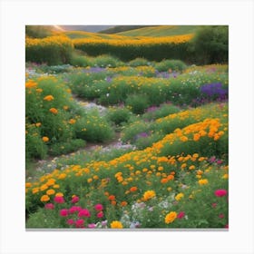 Sunset In The Meadow 1 Canvas Print