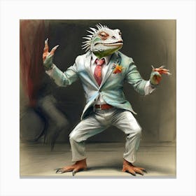 Lizard In A Suit 3 Canvas Print