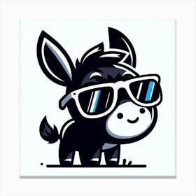 Donkey With Sunglasses Canvas Print