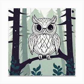 Owl In The Forest 103 Canvas Print