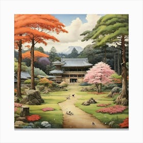 In The Garden Nara Park Japan Art Print 0 Canvas Print