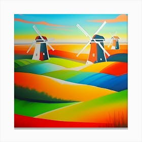 Windmills and Hills Canvas Print