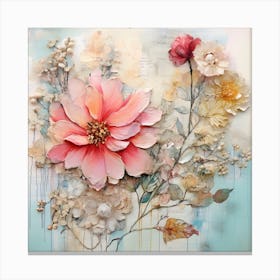 Vintage Pastel Flowers 15 Canvas Print