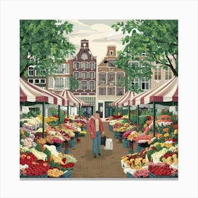 Amsterdam Flower Market 1 Canvas Print