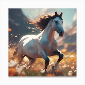 Horse Running In The Field 6 Canvas Print