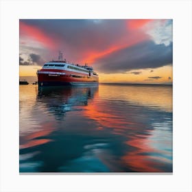 Sunset On A Cruise Ship 16 Canvas Print