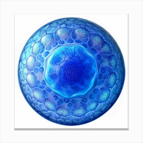 Blue Cell Under A Microscope Canvas Print