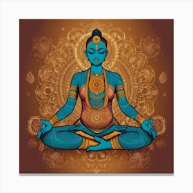 Buddha In Meditation Energy auras Canvas Print