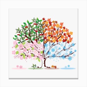 Seasons Spring Summer Fall Winter Canvas Print