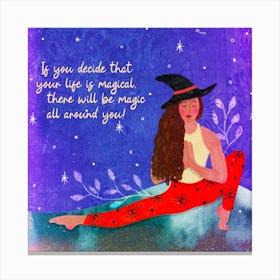 Yoga Witch Magic Canvas Print