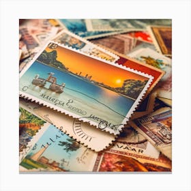 Postage Stamps 13 Canvas Print