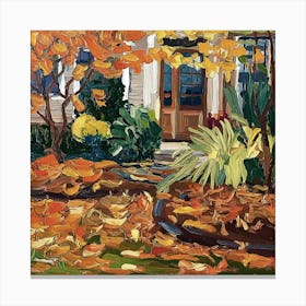 Autumn Leaves In Front Of The House Canvas Print