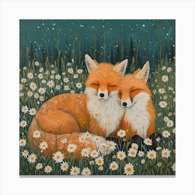 Foxes Fairycore Painting 3 Canvas Print