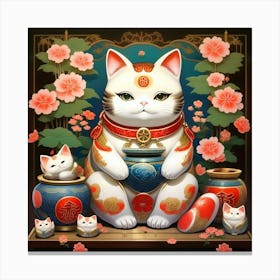 Japanese maneki neko 1 Canvas Print