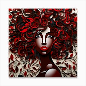 Red Curly Haired Woman 1 Canvas Print