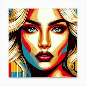 A blonde haired woman Canvas Print