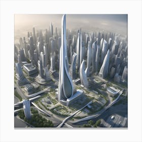 Futuristic City Canvas Print