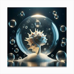 Sea Shell In A Bubble Canvas Print