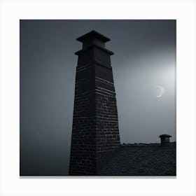 Moonlight Over A Chimney Canvas Print