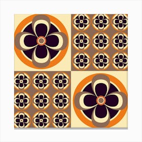 Tiles Flower Pattern Design Canvas Print