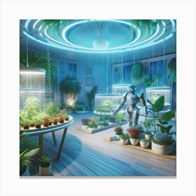 Futuristic Living Room Canvas Print