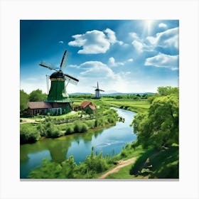 Water Green Nature View River Old Structure Light Electrical Sun Day Architecture Fauna (4) Canvas Print