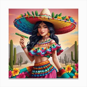 Mexican Girl 74 Canvas Print