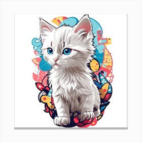 White Kitten Canvas Print